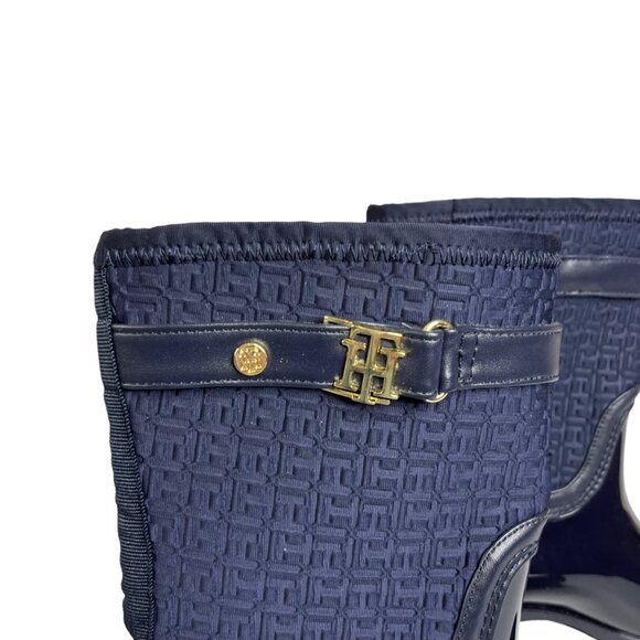 Tommy Hilfiger Womens Splash Rain Boots Blue Rubber Galoshes Size 6 - Picture 8 of 10